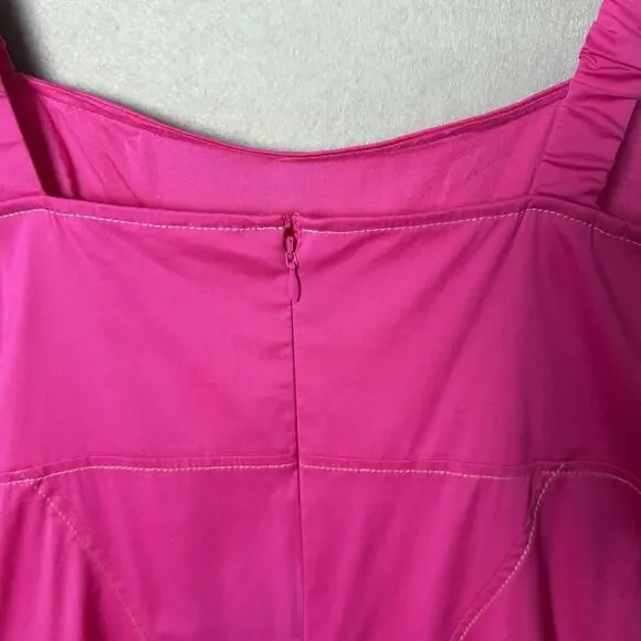 By Anthropologie Plunge Drop-waist A-line Mini Dress Pink RN#66170 Size L - Picture 8 of 10